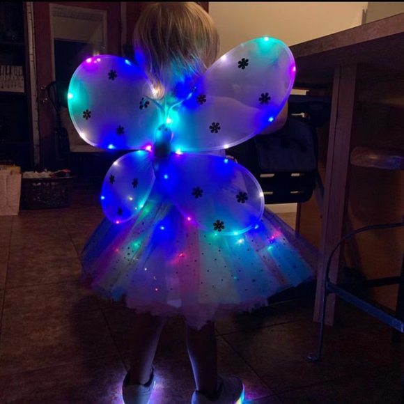 LED Rainbow Sparkle Tutu 4 Layer Light Up Tutu Rainbow Sparkle tutu Fairy Tutu - Picture 10 of 12